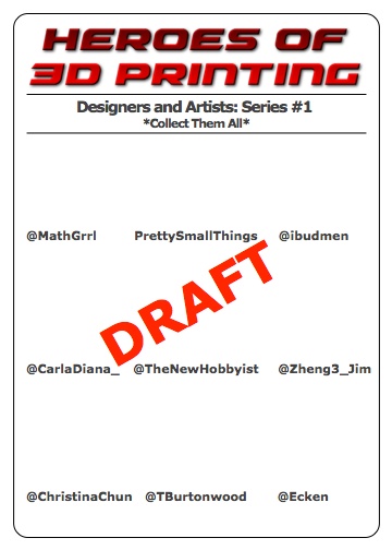 Mockup of Series #1 for the Gumball Gallery: Seriously not trying to put these folks on the spot just drafting an idea for the first series.